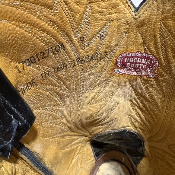 Vintage Nacona Black Leather Western Cowboy Boots Men’s Size 9 - Picture 13 of 14